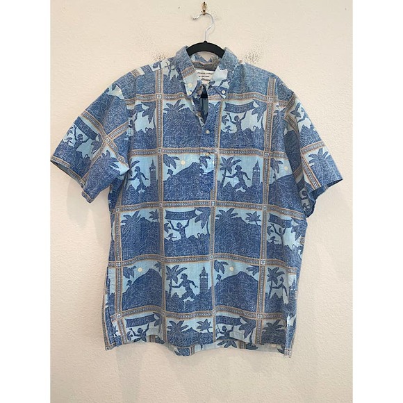 Reyn Spooner x Dietrich Varez Hawaiian Print 1/4 Button Up Shirt Finish Aloha XL - Picture 1 of 3